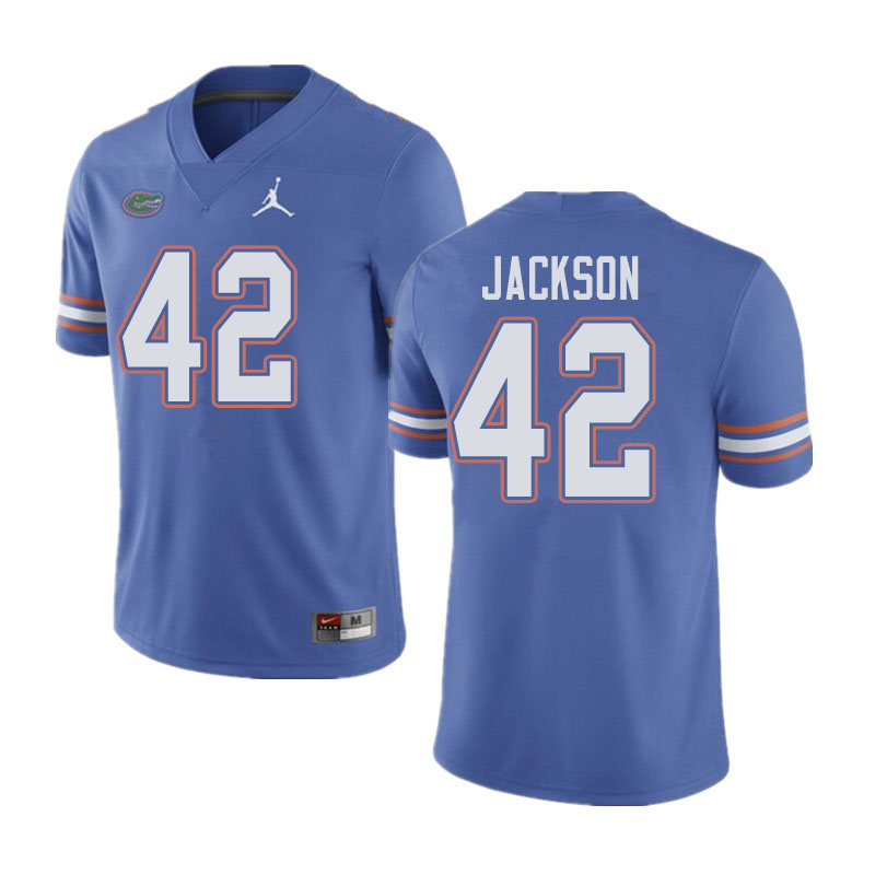 Jordan Brand Men #42 Jaylin Jackson Florida Gators College Football Jerseys Sale-Blue - Click Image to Close